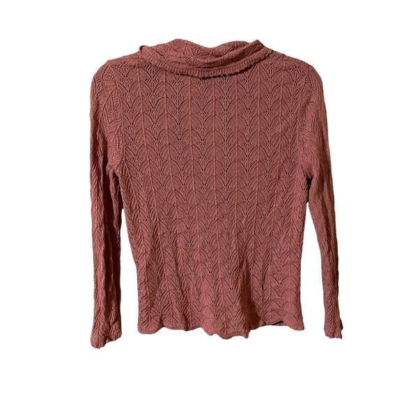 Y2K Ruffle crochet cardigan size Small pink button-down JH Collection - Picture 2 of 6